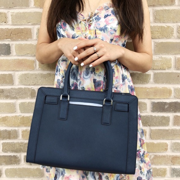 ๐NWT Michael Kors Medium Satchel Bag navy - Picture 5 of 6